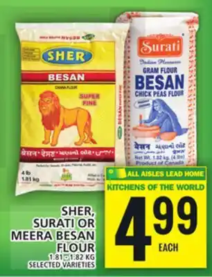 Food Basics SHER, SURATI OR MEERA BESAN FLOUR offer