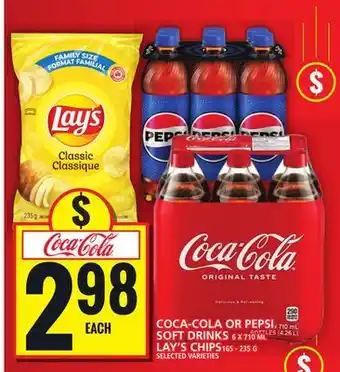 Food Basics COCA-COLA OR PEPSI SOFT DRINKS or LAY'S CHIPS offer