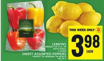 Food Basics LEMONS OR SWEET ASSORTED PEPPERS offer