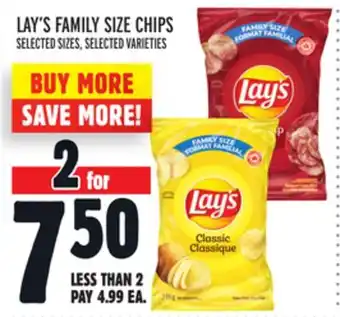 Metro LAY'S FAMILY SIZE CHIPS offer