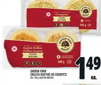 Metro OAKRUN FARM ENGLISH MUFFINS OR CRUMPETS offer