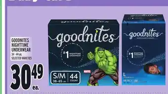 Metro GOODNITES NIGHTTIME UNDERWEAR offer