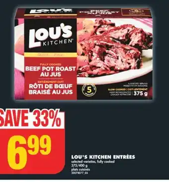 No Frills LOU'S KITCHEN ENTRÉES, 375/400 g offer