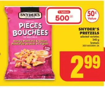 No Frills SNYDER'S PRETZELS, 240 g offer