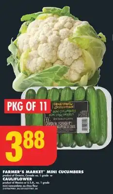 No Frills FARMER'S MARKET MINI CUCUMBERS or CAULIFLOWER offer