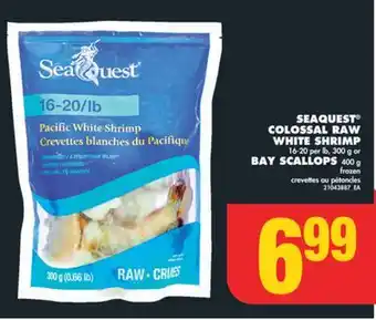 No Frills SEAQUEST COLOSSAL RAW WHITE SHRIMP 16-20 per lb, 300 g or BAY SCALLOPS, 400 g offer