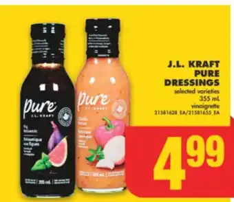 No Frills J.L. KRAFT PURE DRESSINGS, 355 mL offer