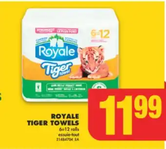 No Frills ROYALE TIGER TOWELS, 6 = 12 rolls offer