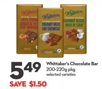 Longo's Whittaker's Chocolate Bar offer
