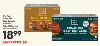 Longo's Prime Rib Beef Burgers or Sliders offer