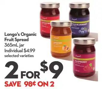 Longo's Organic Fruit Spread offer