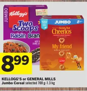 Foodland KELLOGG'S or GENERAL MILLS Jumbo Cereal offer