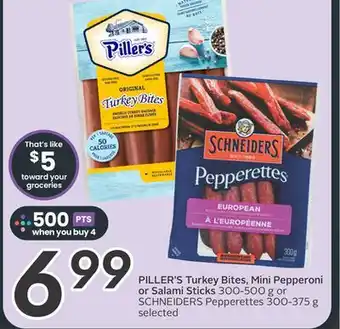 Sobeys PILLER'S Turkey Bites, Mini Pepperoni or Salami Sticks offer