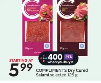 Sobeys COMPLIMENTS Dry Cured Salami offer