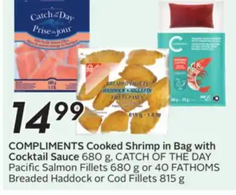 Sobeys COMPLIMENTS Cooked Shrimp in Bag with Cocktail Sauce offer