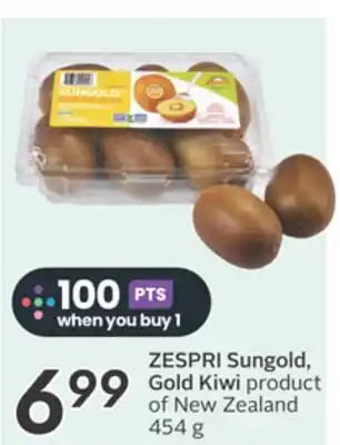 Sobeys ZESPRI Sungold, Gold Kiwi offer