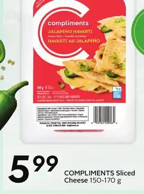 Sobeys COMPLIMENTS Sliced Cheese offer
