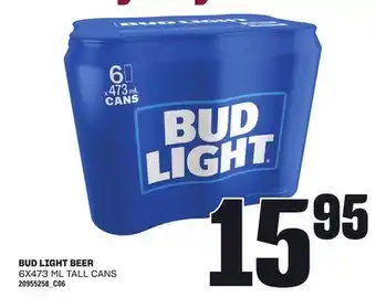 Loblaws BUD LIGHT BEER, 6X473 ML offer