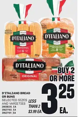 Loblaws D'ITALIANO BREAD OR BUNS offer