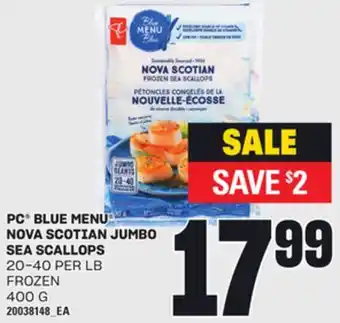 Loblaws PC BLUE MENU NOVA SCOTIAN JUMBO SEA SCALLOPS, 400 G offer