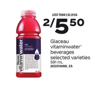 Loblaws GLACEAU VITAMINWATER BEVERAGES, 591 mL offer