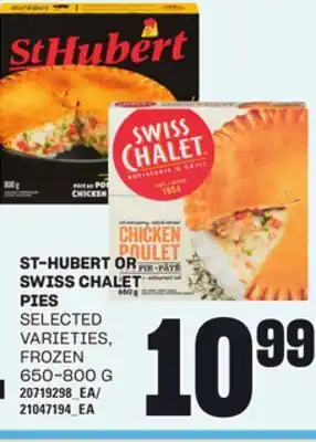 Loblaws ST-HUBERT OR SWISS CHALET PIES offer