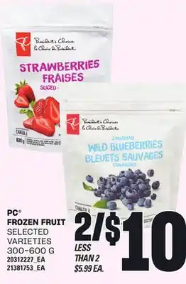 Loblaws PC FROZEN FRUIT, 300-600 G offer