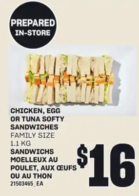 Independent Grocer CHICKEN, EGG OR TUNA SOFTY SANDWICHES, 1.1 KG offer