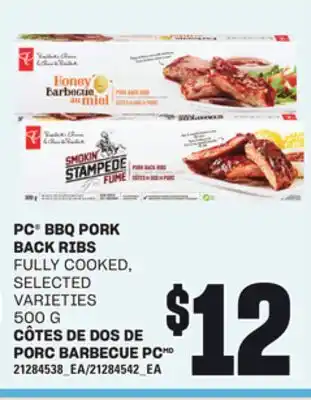 Independent Grocer PC BBQ PORK BACK RIBS, 500 G offer