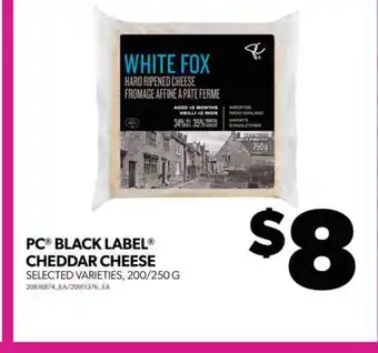 Real Canadian Superstore PC BLACK LABEL CHEDDAR CHEESE, 200/250 G offer