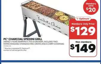 Real Canadian Superstore PC CHARCOAL SPIEDINI GRILL offer