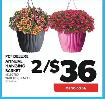 Real Canadian Superstore PC DELUXE ANNUAL HANGING BASKET, 11 INCH offer