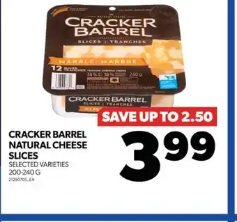 Real Canadian Superstore CRACKER BARREL NATURAL CHEESE SLICES, 200-240 G offer
