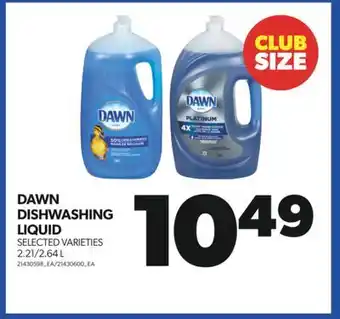 Real Canadian Superstore DAWN DISHWASHING LIQUID, 2.21/2.64 L offer