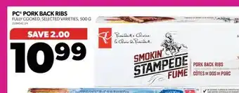 Real Canadian Superstore PC PORK BACK RIBS, 500 G offer