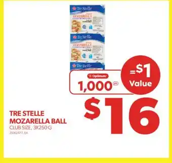 Real Canadian Superstore TRE STELLE MOZARELLA BALL, 3X250 G offer