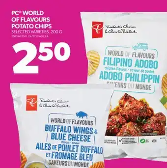 Real Canadian Superstore PC WORLD OF FLAVOURS POTATO CHIPS, 200 G offer