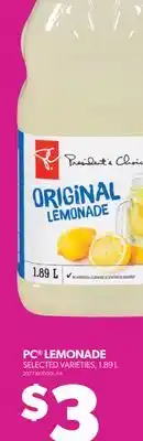 Real Canadian Superstore PC LEMONADE, 1.89 L offer