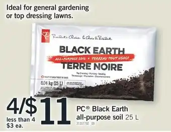Fortinos PC Black Earth all-purpose soil, 25L offer