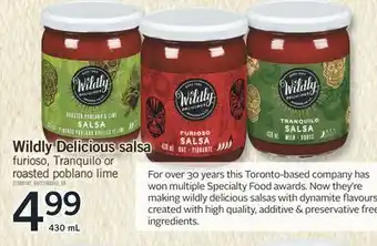 Fortinos WILDLY DELICIOUS SALSA, 430 mL offer