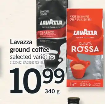 Fortinos LAVAZZA GROUND COFFEE, 340 G offer
