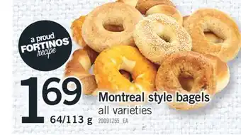 Fortinos MONTREAL STYLE BAGELS, 64/113 g offer