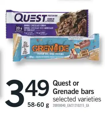 Fortinos QUEST OR GRENADE BARS, 58-60 g offer