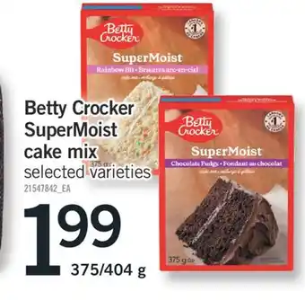 Fortinos BETTY CROCKER SUPERMOIST CAKE MIX, 375/404 g offer