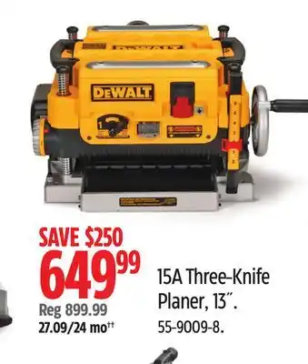 Canadian Tire DEWALT 15A Three-Knife Planer, 13˝ offer