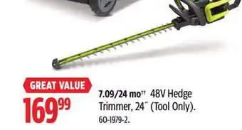 Canadian Tire Yardworks 48V Hedge Trimmer, 24˝ (Tool Only) offer