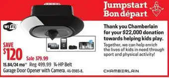 Canadian Tire Chamberlain Garage Door Opener with Camera offer