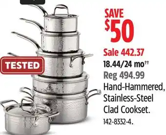 Canadian Tire Lagostina Hand-Hammered, Stainless-Steel Clad Cookset offer
