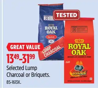 Canadian Tire Selected Royal Oak Lump Charcoal or Briquets offer
