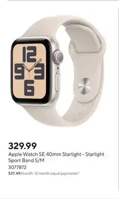 Staples Apple Watch SE 40mm Starlight - Starlight Sport Band S/M offer